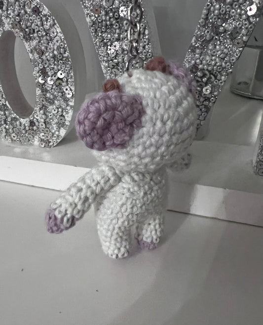 Crochet Cow Keychain