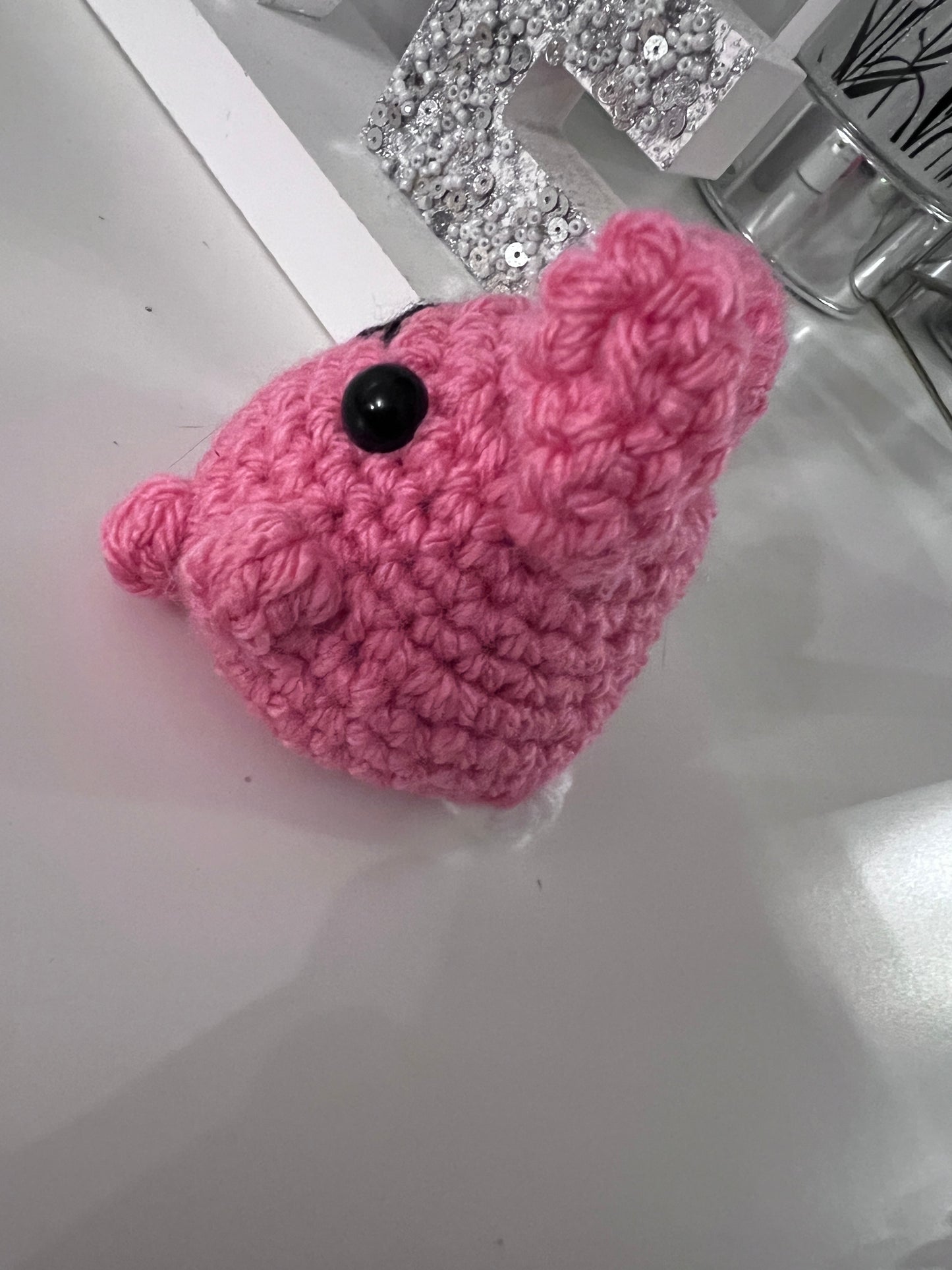 Crochet Pink Bunny Plushie acrylic