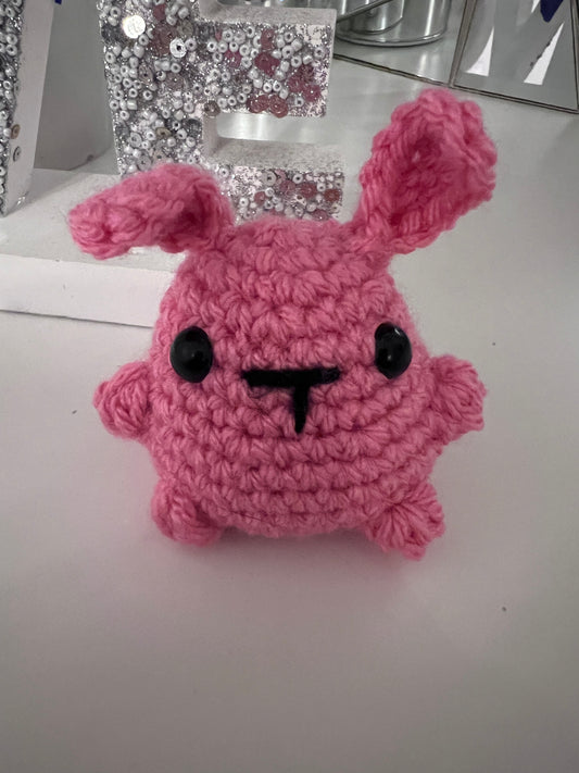 Crochet Pink Bunny Plushie acrylic
