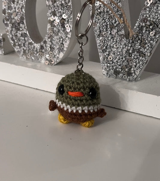 Crochet Mallard Duck Keychain